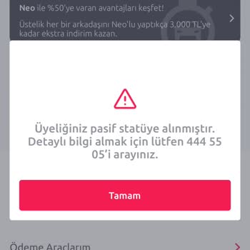 TikTak Kirala Üyeliğiniz Pasif Statüye Alınmıştır?