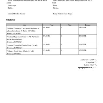 Vitaminler.com Şasi Venatura Magnezyum Sitrat Suda Erimiyor!