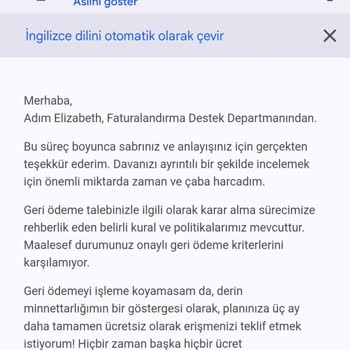 Madmuscles İsimli Uygulama Paramı İade Etmiyor