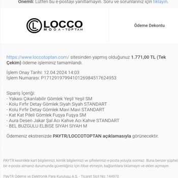 Locco Moda Cevap Vermiyorlar Ve Para İadesi Yapmıyor