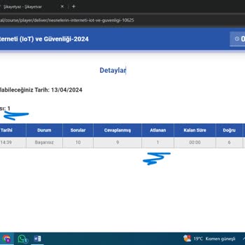 Btk Akademi BTK Iot Ve Güvenliği Sınavında, Sayfa Yükleniyor Dedi Soruyu Atladı