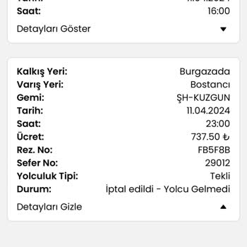 İBB Deniz Taksi Haksız Yere Ücret Çekimi