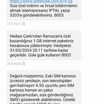 Vodafone Ücretsiz Karttan Para Aldı