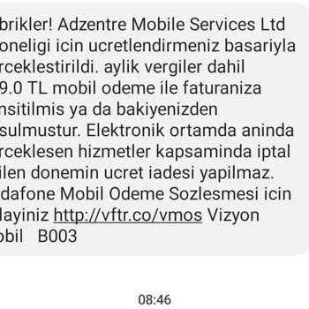 Vizyon Elektronik Para Ve Ödeme Hizmetleri A. Ş İzinsiz Abonelik