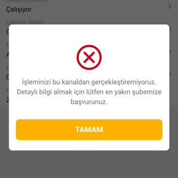 VakıfBank İhtiyaç Kredisi Hatası