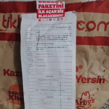 Popeyes İçinde Siparişin Olmayan Teslimat