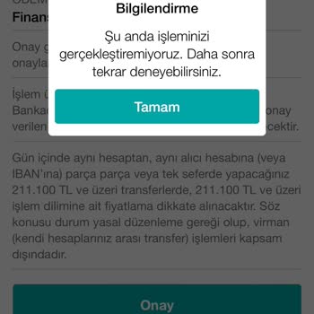 Garanti BBVA Para Transferi Sürekli Hata Veriyor
