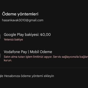 Vodafone Mobil Ödeme Sorunu