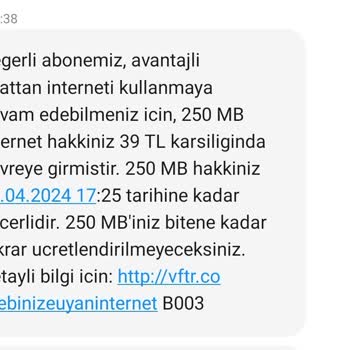 Vodafone Cebine Uyan İnternet Paket İptali