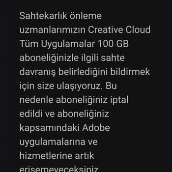 Adobe Sahte Davranış Sergilediğim Gerekçesiyle Aboneliğimi İptal Etti