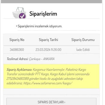 Sefamerve Para İadesi Sorunu Şikayet
