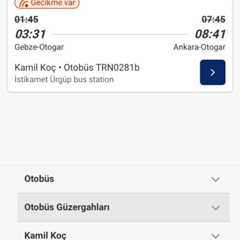 Kamil Koç Otobüsün Gelmemesi Ve Haber Verilmemesi