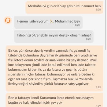 Trendyol Faturasız Satış, Fatura İstediğim Halde Yardımcı Olmamaları
