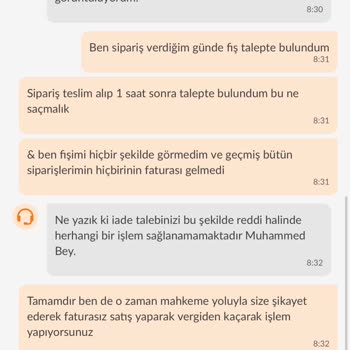 Trendyol Faturasız Satış, Fatura İstediğim Halde Yardımcı Olmamaları