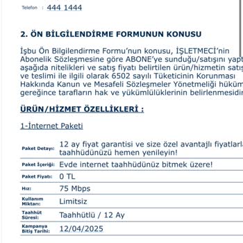 Türk Telekom Abonelik Fiyat Yanıltması