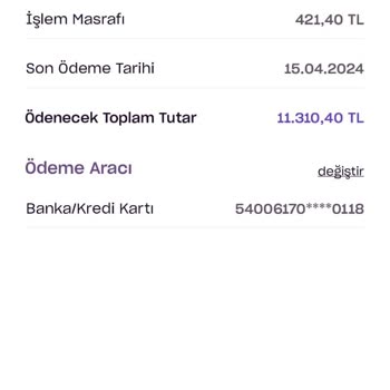 Zip Finansman Zip Uygulaması İşlem Masrafı