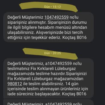 Koçtaş Mağazadan 30 Dakikada Teslim Yalanı