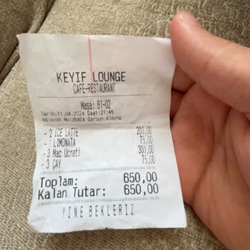 Keyif Lounge Cafe Restaurant Haksız Alınan Ücret!