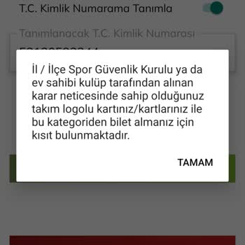 Beşiktaş Jimnastik Kulübü (BJK) Bilet Tanımlama Yapamıyorum