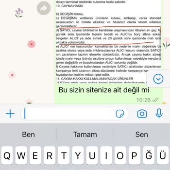 Tuba Mutioğlu Sitesinde İade Var Yazdığı Halde İade Almama