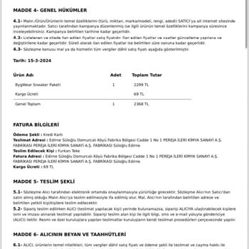 BygWear Hizmet Beklentisi Karşılanmadı: Sipariş Hayal Kırıklığı