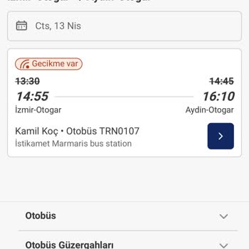 Kamil Koç Otobüs Saati Ertelenme