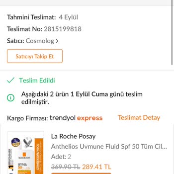 La Roche Posay- Cosmolog Satıcısı Bozuk Ürün