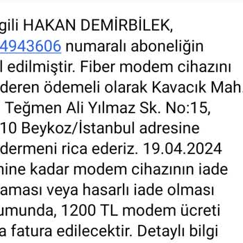 Şok Net Alfa İletişim Haksız Verilmeyen Modem Talebi Onaysız Hizmet