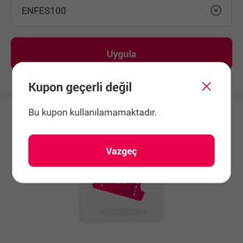 Yemeksepeti Kuponumu Hesabıma Tanımlayamıyorum