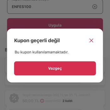 Yemek Sepeti Kuponumu Kullanamıyorum