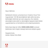 Adobe Mağdur Edici Üyelik İptali!