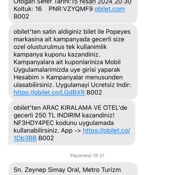 Obilet İptal Edilen Bilet Ücreti