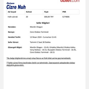 Özlem Cizre Nuh Turizm Beklenmedik Seyahat Gecikmesi Ve Bilgilendirme Eksikliği