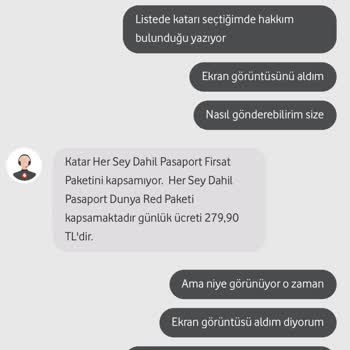 Vodafone Paketim Dahilinde Olan Yurt Dışı Ücretsiz Haklarımı Kullandırmadılar