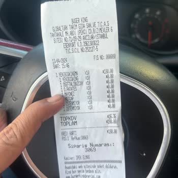 Burger King Ispartakule Ürünü Fişinizi Görmedim Hazırlamadım...