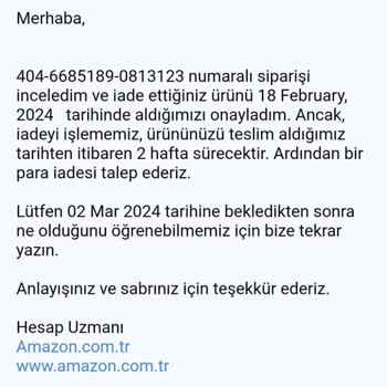 Amazon 2 Aydır Para İademi Sağlamıyor!