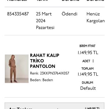 Yargıcı 20 Günde Siparişim Kargolanmadı