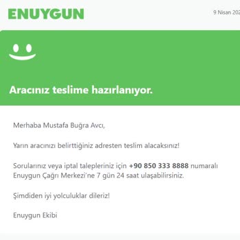 Enuygun Araç Kiralama Teslim Alamadım
