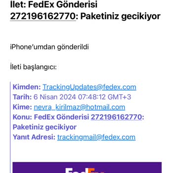 Fedex Gümrükte Kalan Sipariş
