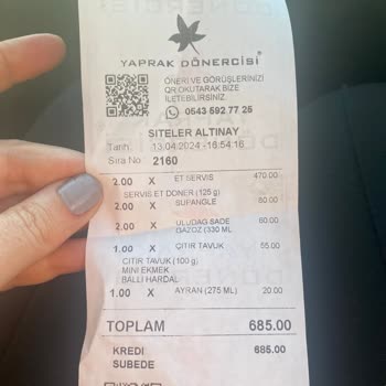 Yaprak Dönercisi Çok Pahalı Bir Menüyü Kafalarına Göre Verdiler.