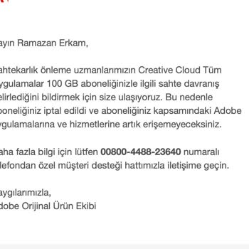Adobe Üyeliğimde Yaşanan Erişim Sorunu