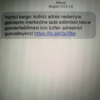 Kargo İadesi Bahanesiyle Şüpheli Mesaj