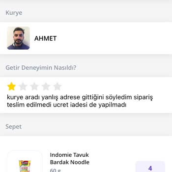 Getir Teslimat Yapmadı Geri Ödeme De Yapmıyor