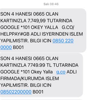Google Play Kredi Kartımdan Bilgim Ve İznim Dışında Çekim Yapılması