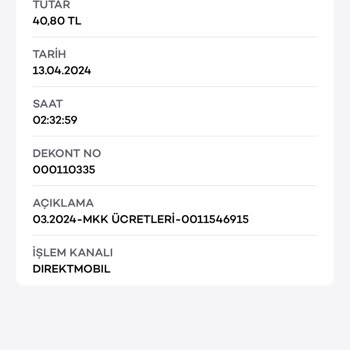 Akbank MKK İşlem Ücreti