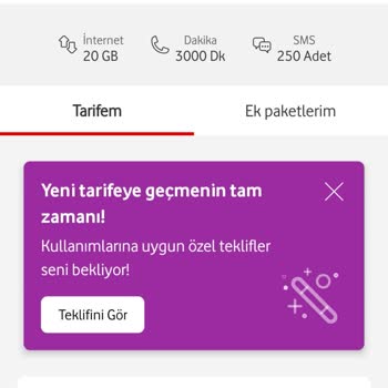 Vodafone Tarife Ücret Farklılığı