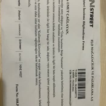 In Street Ayakkabının İç Astarının Yırtılması Ve Garantiden Ret Verilmesi