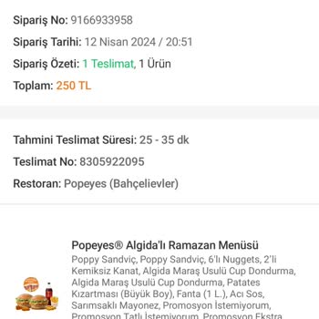 Popeyes Trendyol Para İadesi Yapmıyor