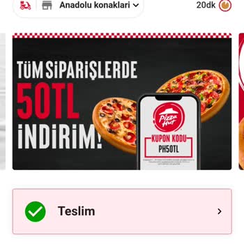Pizza Hut Yanlış, Eksik Ürün Ve Kampanya Kodu İhlali