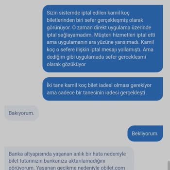 Obilet Bilet İade Mağduriyeti